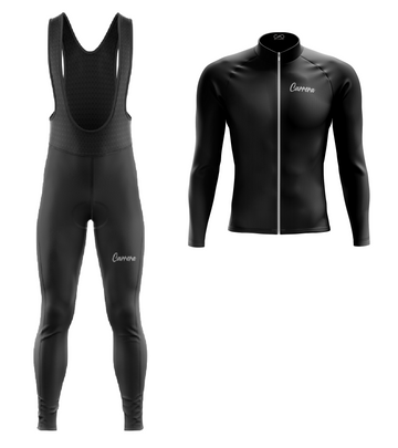 Uniforme Ciclismo Fit Largo con Tirantas - Black Pro Manga Larga